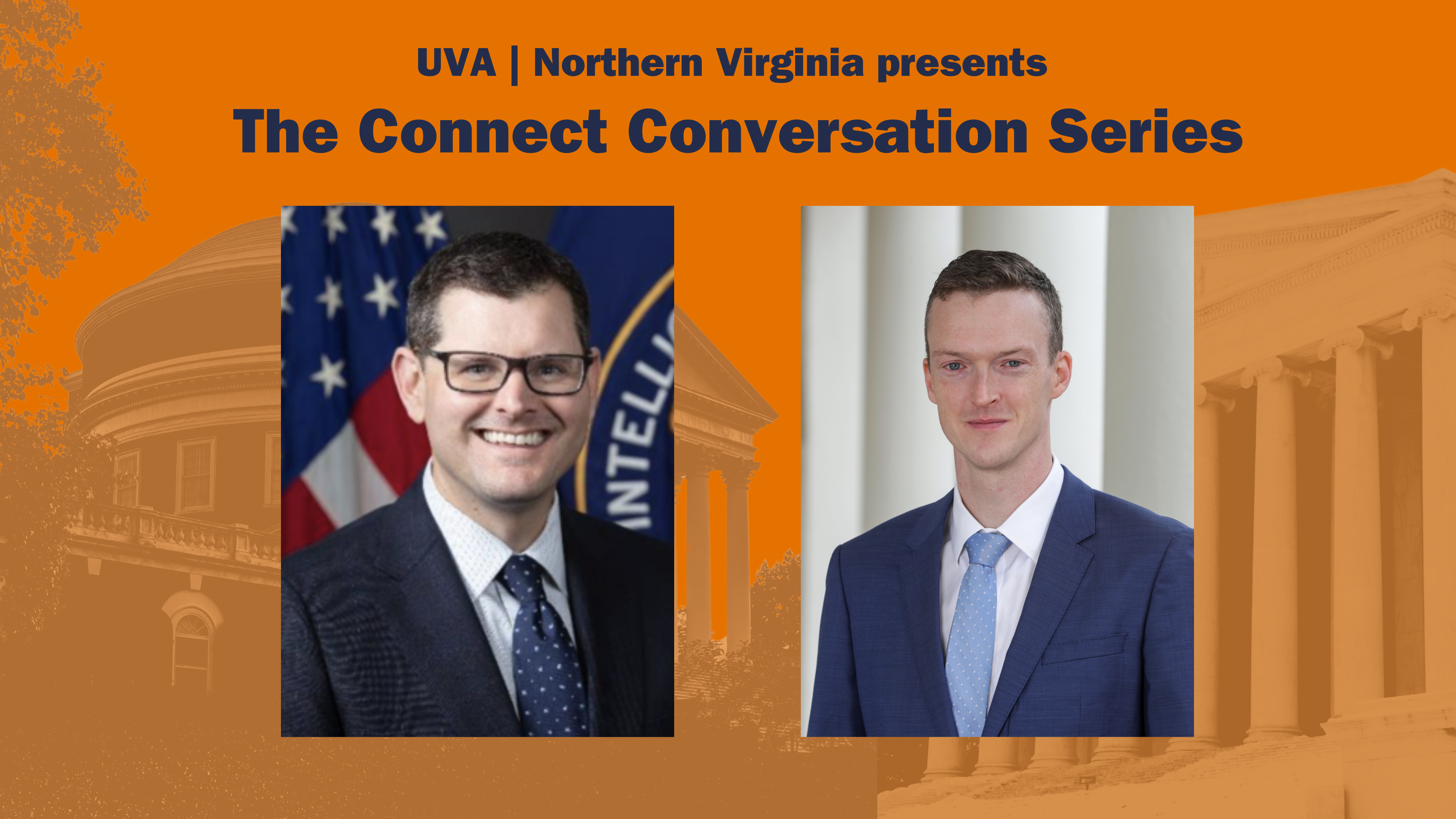 Event Image for UVA Fairfax Connect Conversation Series Talk with UVA's Phil Potter and CIA's Casey Blackburn