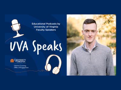 Cover art for the UVA Speaks podcast's episode on the National Security Data and Policy Institute